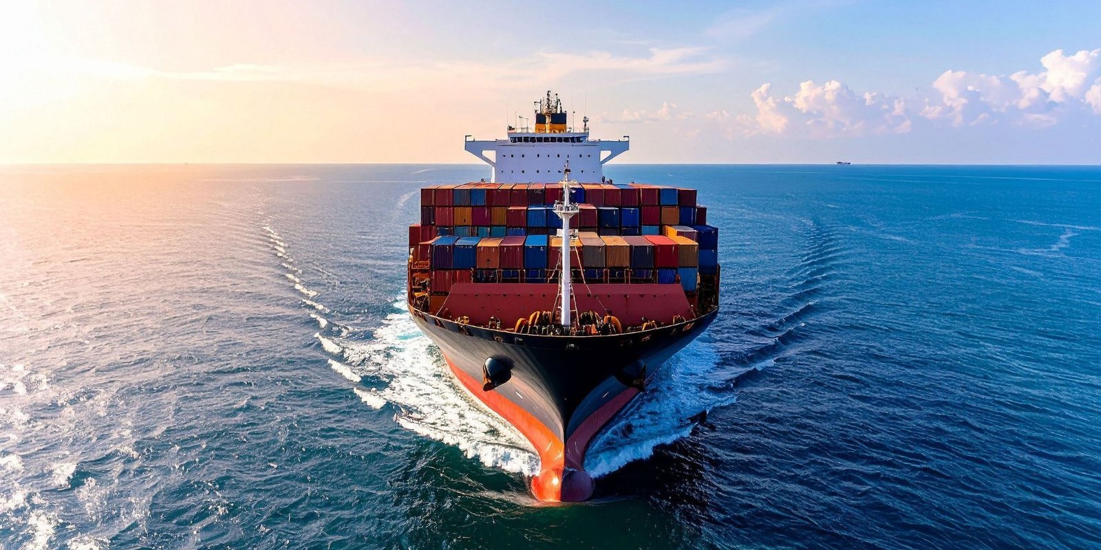 Container ship transporting freight from China to Africa